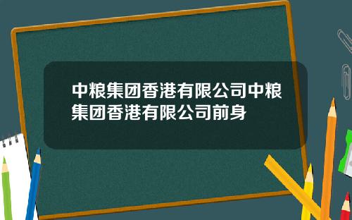 中粮集团香港有限公司中粮集团香港有限公司前身