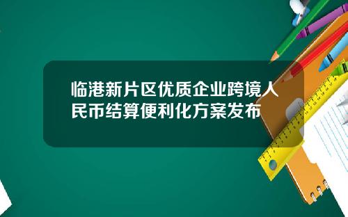 临港新片区优质企业跨境人民币结算便利化方案发布