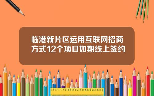 临港新片区运用互联网招商方式12个项目如期线上签约