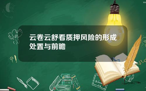 云卷云舒看质押风险的形成处置与前瞻