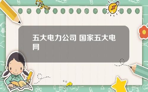 五大电力公司 国家五大电网
