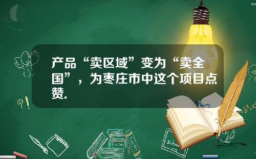 产品“卖区域”变为“卖全国”，为枣庄市中这个项目点赞.