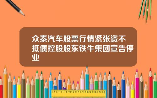 众泰汽车股票行情紧张资不抵债控股股东铁牛集团宣告停业