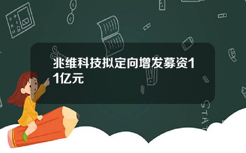 兆维科技拟定向增发募资11亿元