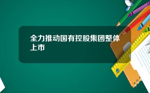 全力推动国有控股集团整体上市