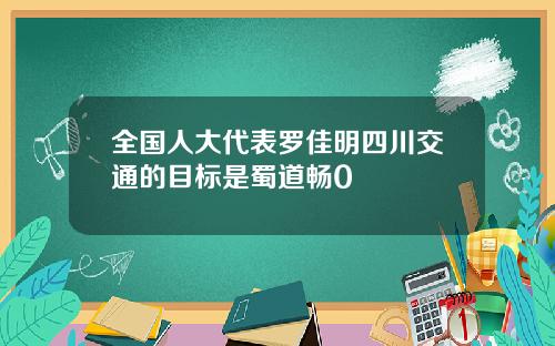 全国人大代表罗佳明四川交通的目标是蜀道畅0