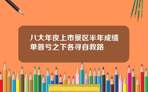 八大年夜上市景区半年成绩单普亏之下各寻自救路