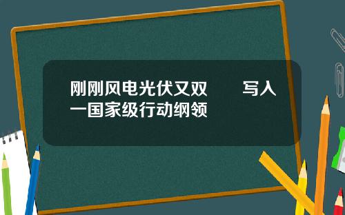 刚刚风电光伏又双叒叕写入一国家级行动纲领