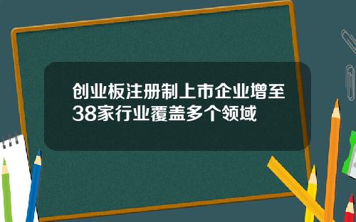创业板注册制上市企业增至38家行业覆盖多个领域