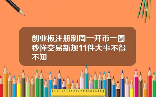 创业板注册制周一开市一图秒懂交易新规11件大事不得不知