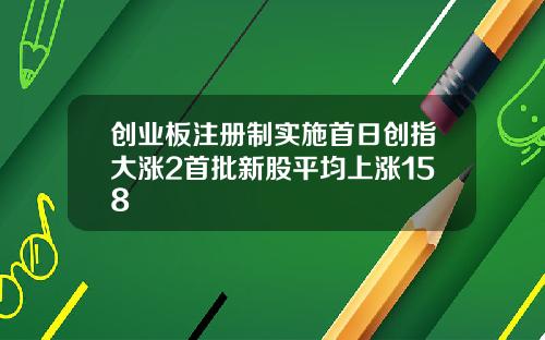 创业板注册制实施首日创指大涨2首批新股平均上涨158
