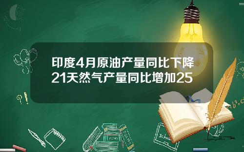 印度4月原油产量同比下降21天然气产量同比增加25