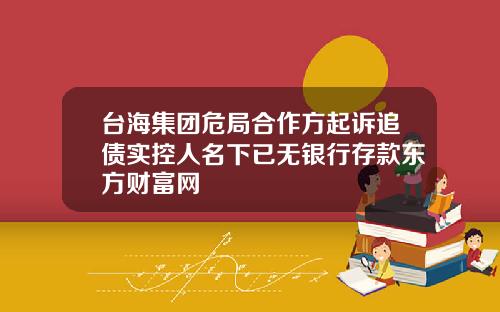 台海集团危局合作方起诉追债实控人名下已无银行存款东方财富网