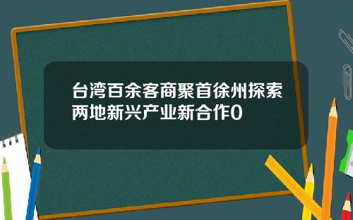 台湾百余客商聚首徐州探索两地新兴产业新合作0