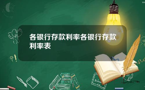 各银行存款利率各银行存款利率表