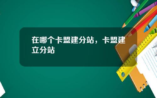 在哪个卡盟建分站，卡盟建立分站