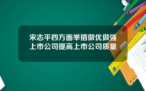 宋志平四方面举措做优做强上市公司提高上市公司质量