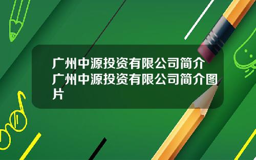 广州中源投资有限公司简介广州中源投资有限公司简介图片