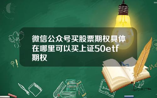 微信公众号买股票期权具体在哪里可以买上证50etf期权
