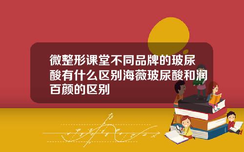 微整形课堂不同品牌的玻尿酸有什么区别海薇玻尿酸和润百颜的区别
