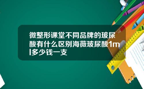微整形课堂不同品牌的玻尿酸有什么区别海薇玻尿酸1ml多少钱一支