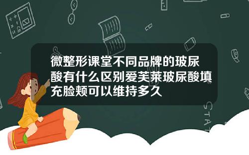 微整形课堂不同品牌的玻尿酸有什么区别爱芙莱玻尿酸填充脸颊可以维持多久