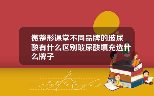 微整形课堂不同品牌的玻尿酸有什么区别玻尿酸填充选什么牌子