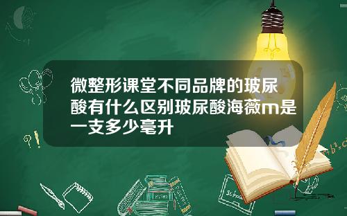 微整形课堂不同品牌的玻尿酸有什么区别玻尿酸海薇m是一支多少毫升
