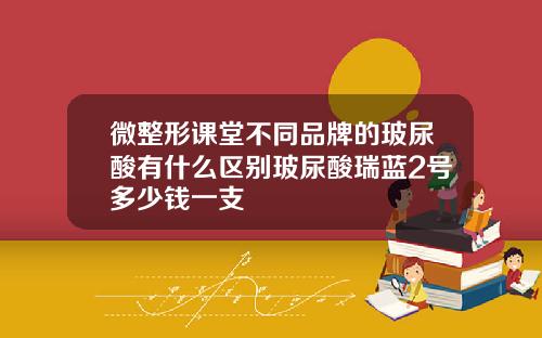微整形课堂不同品牌的玻尿酸有什么区别玻尿酸瑞蓝2号多少钱一支