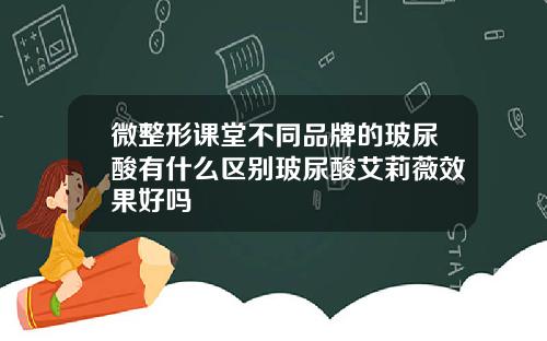 微整形课堂不同品牌的玻尿酸有什么区别玻尿酸艾莉薇效果好吗