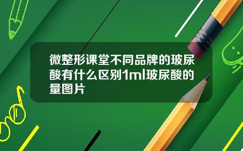 微整形课堂不同品牌的玻尿酸有什么区别1ml玻尿酸的量图片