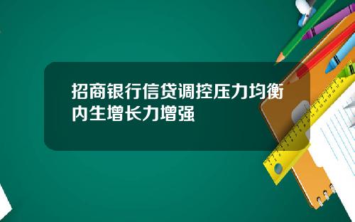 招商银行信贷调控压力均衡内生增长力增强