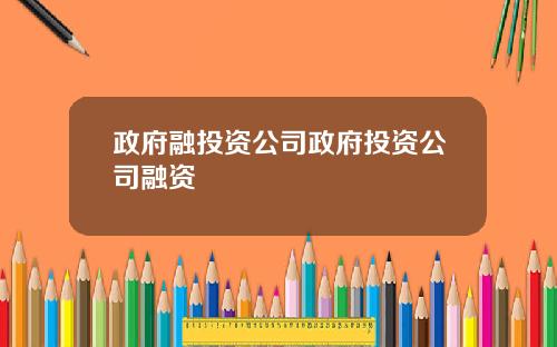 政府融投资公司政府投资公司融资