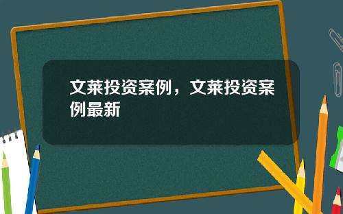 文莱投资案例，文莱投资案例最新