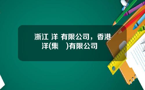 浙江 洋 有限公司，香港華洋(集團)有限公司