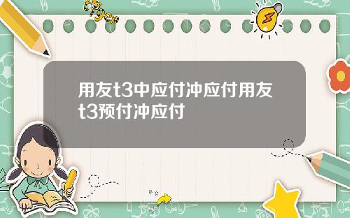 用友t3中应付冲应付用友t3预付冲应付
