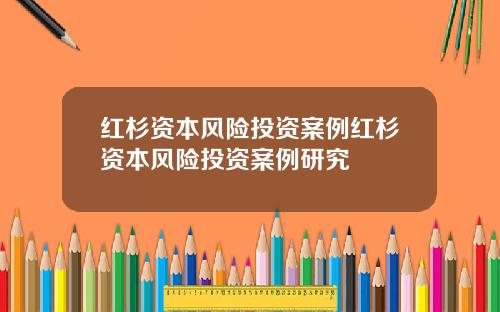 红杉资本风险投资案例红杉资本风险投资案例研究