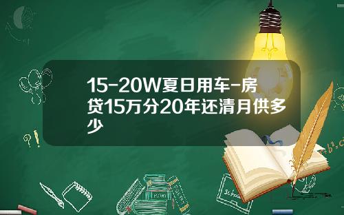 15-20W夏日用车-房贷15万分20年还清月供多少