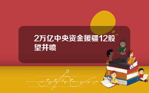 2万亿中央资金援疆12股望井喷