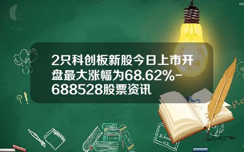 2只科创板新股今日上市开盘最大涨幅为68.62%-688528股票资讯