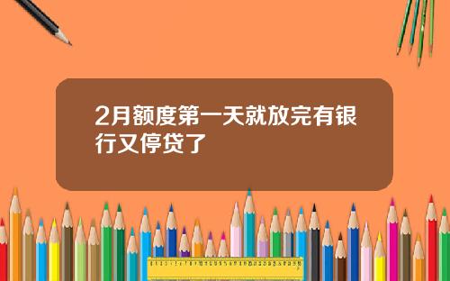 2月额度第一天就放完有银行又停贷了
