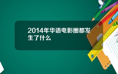 2014年华语电影圈都发生了什么