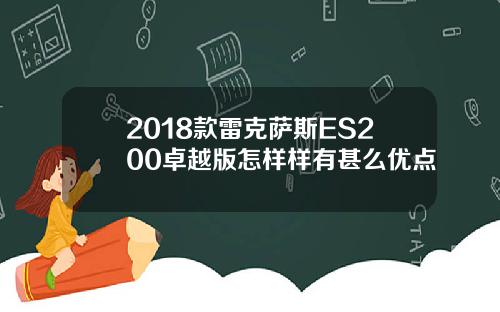 2018款雷克萨斯ES200卓越版怎样样有甚么优点