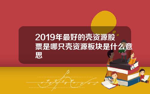 2019年最好的壳资源股票是哪只壳资源板块是什么意思