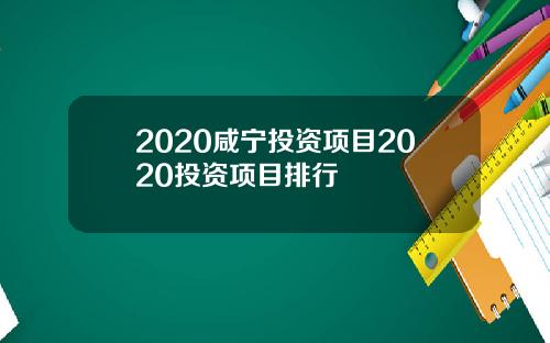 2020咸宁投资项目2020投资项目排行