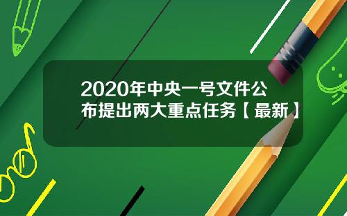 2020年中央一号文件公布提出两大重点任务【最新】