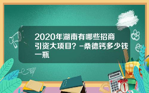 2020年湖南有哪些招商引资大项目？-桑德钙多少钱一瓶