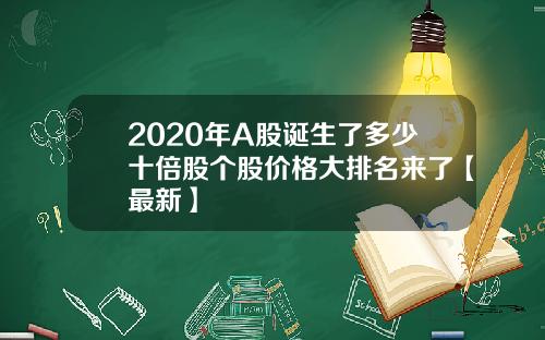 2020年A股诞生了多少十倍股个股价格大排名来了【最新】