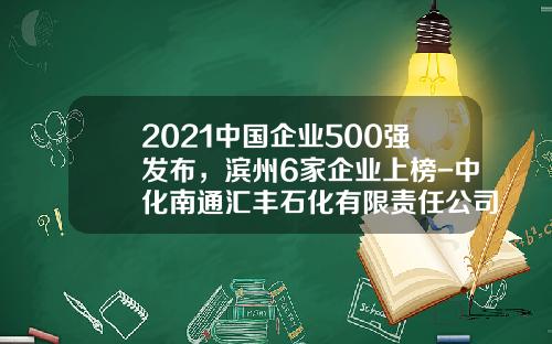 2021中国企业500强发布，滨州6家企业上榜-中化南通汇丰石化有限责任公司