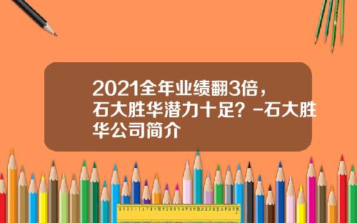 2021全年业绩翻3倍，石大胜华潜力十足？-石大胜华公司简介